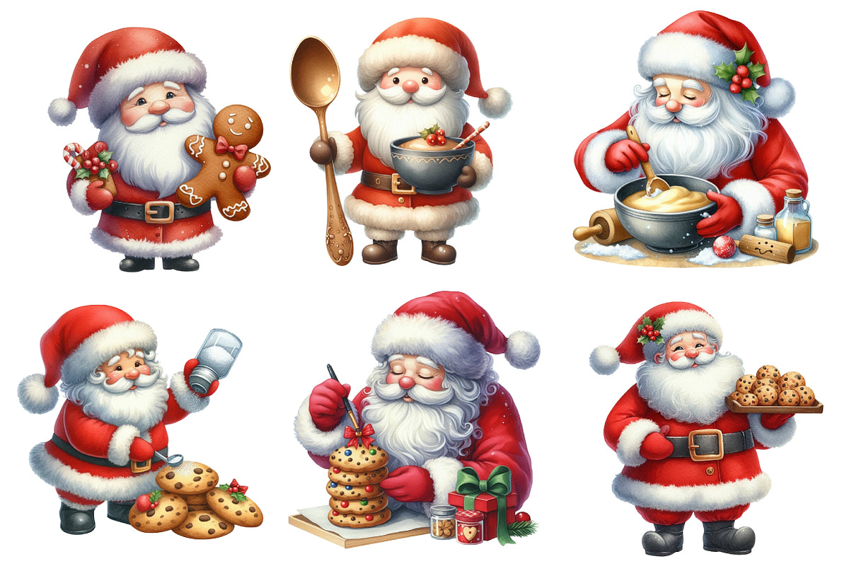 Santa Baking Clipart, an Illustration by Designworld (Photo 3 of 6)