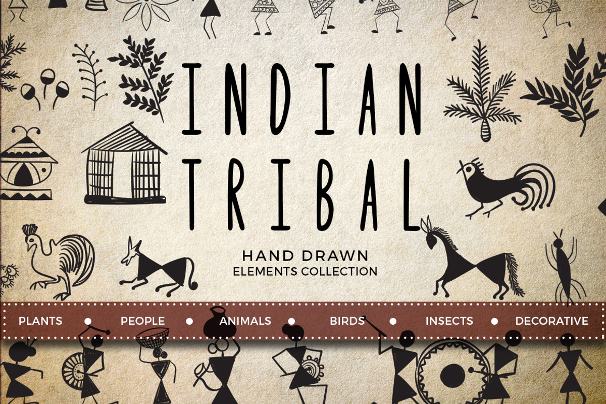 70 hand drawn tribal elements, an Illustration by Swathi Kirthyvasan (Photo 1 of 6)