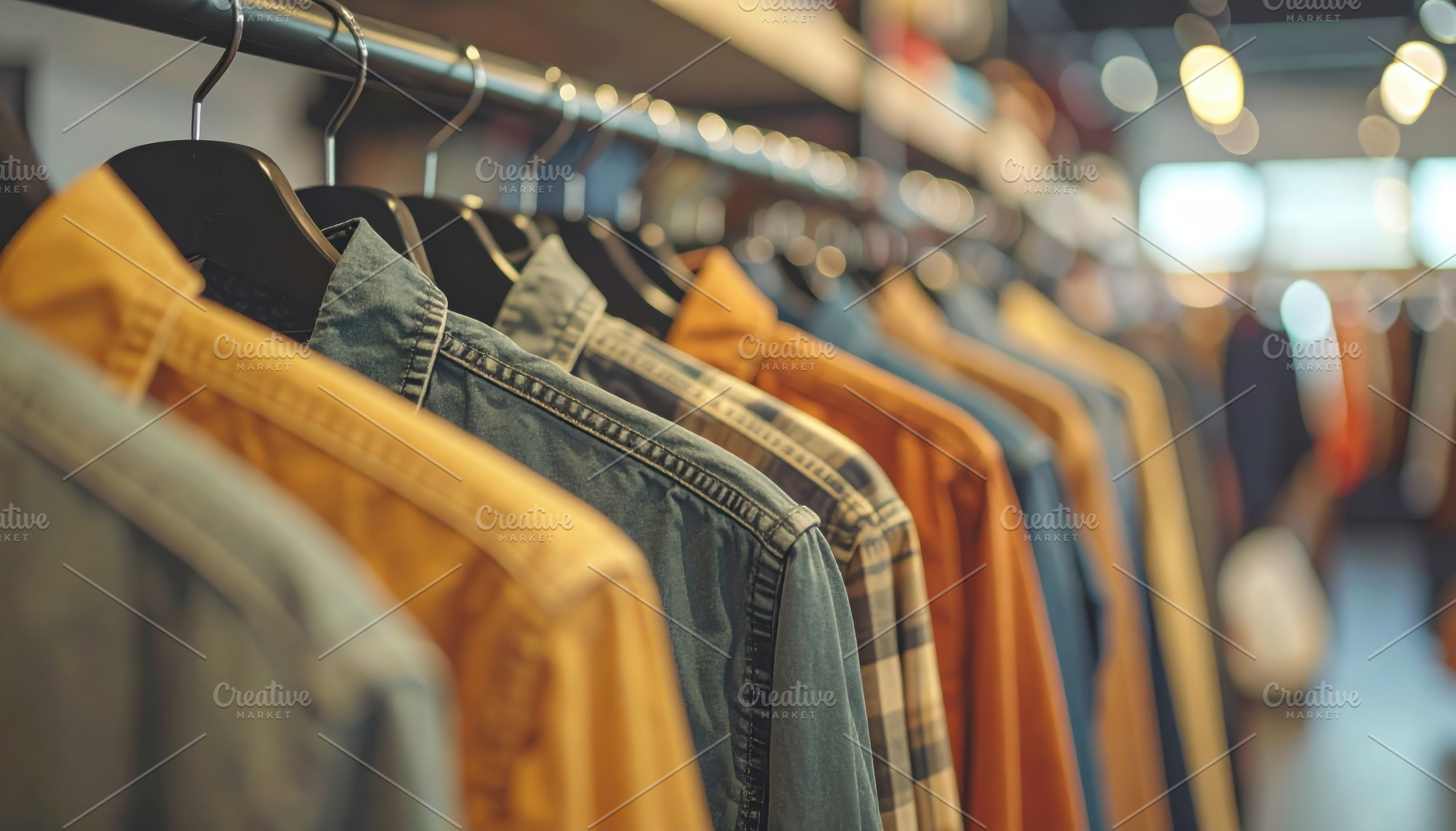 Row of casual shirts on a rack in a fashion store, a Beauty & Fashion Photo by Igor Tichonow