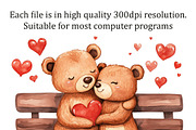 Valentine Bears Clipart Bundle, an Animal Illustration by PassionPNGcreation (Thumbnail 2 of 3)
