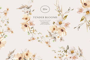 Watercolor Wedding Flowers Collectio