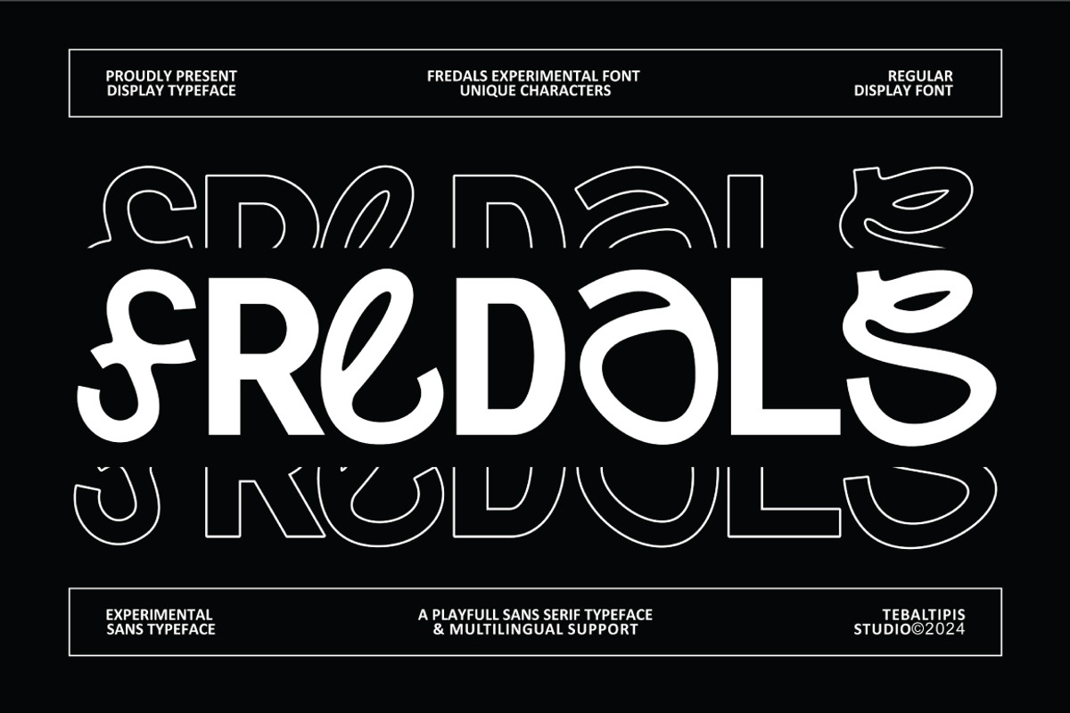 Fredals - Experimental Font, a Sans Serif Font by tebaltipislab (Photo 1 of 10)