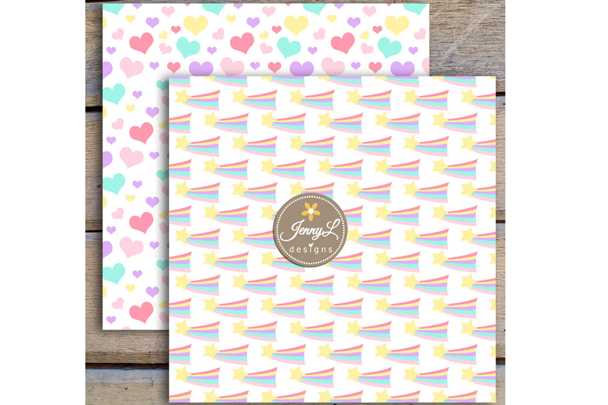 Unicorn Digital Papers & Clipart, a Pattern Graphic by JennyL Designs (Photo 6 of 6)