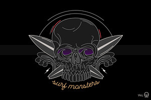 Skull Label - Surf Monsters