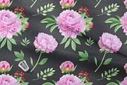 Watercolor pink peony illustrations, a Texture Illustration by svetodesign (Thumbnail 11 of 11)