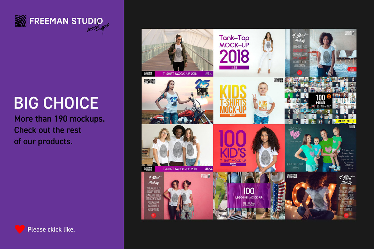 111 Kids T-Shirt Mock-Up Set, a Shirt Mockup by Freeman Studio (Photo 19 of 24)