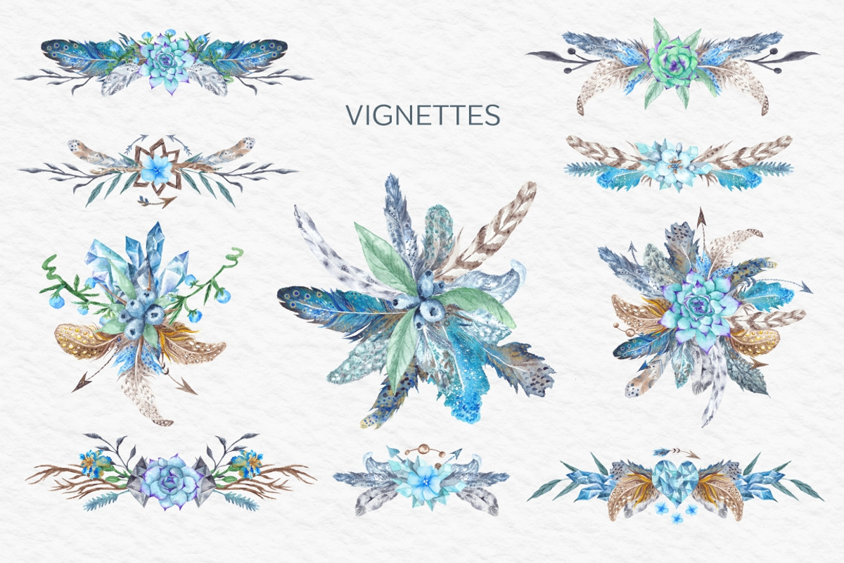 Boho Watercolor Bundle, a Background Graphic by kisikoida (Photo 6 of 15)