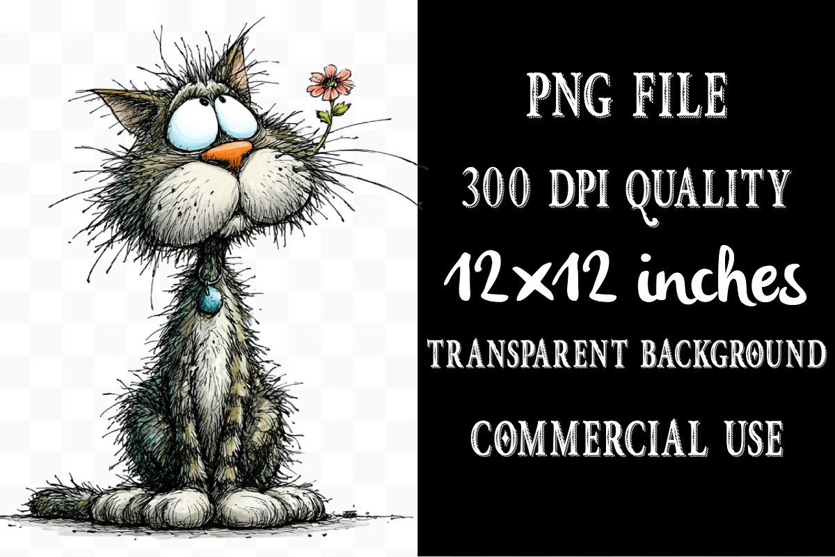 Valentine Cat Holding Flower Clipart, an Illustration by Designking (Photo 4 of 5)
