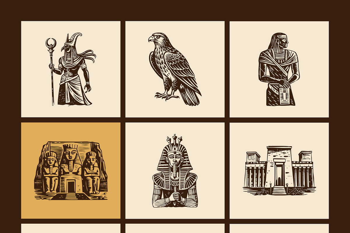 Vintage Egypt Illustrations, a Person Illustration by Creative Stall (Photo 7 of 9)
