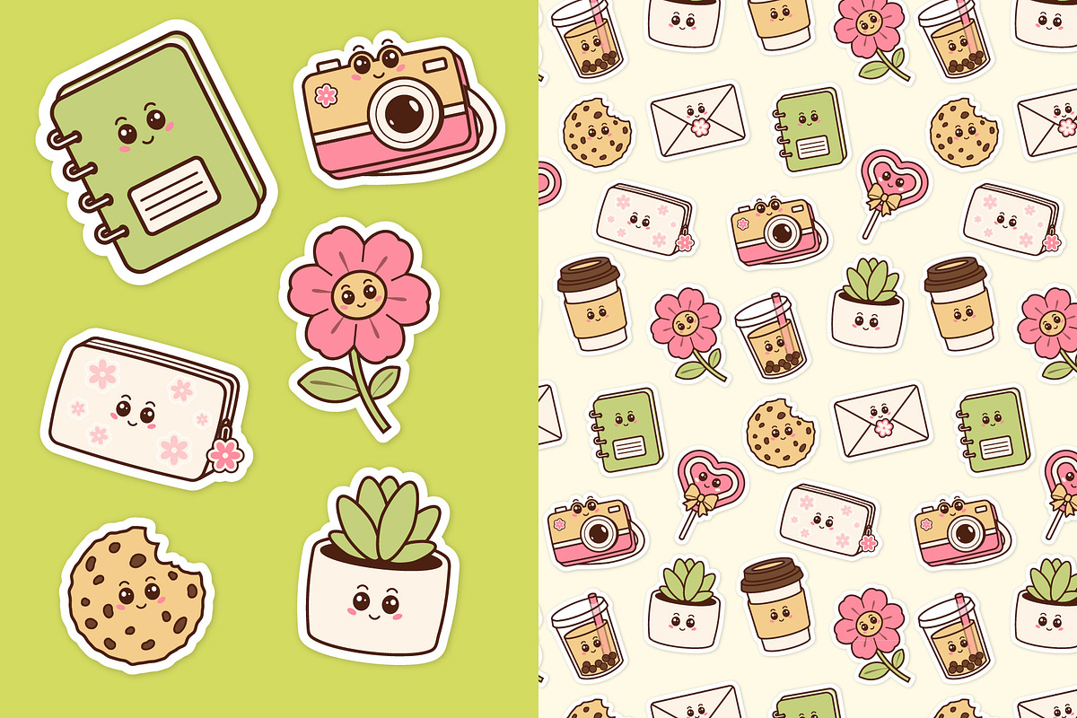 Cute Everyday Objects Sticker Pack, an Object Illustration by Creathub Studio (Photo 3 of 4)