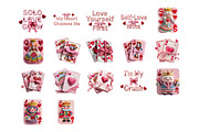 Knitted Valentine Love Clipart Set, a Seasonal Illustration by InkyQueenArt (Thumbnail 4 of 6)