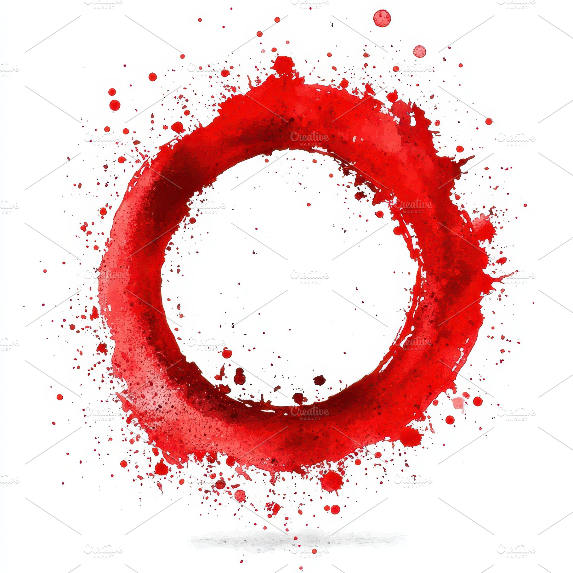 Red watercolor circle abstract art s, an Abstract Photo by Pixeness