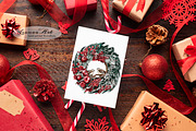 Merry Christmas Wreaths Clipart Set, a Seasonal Illustration by Leonaa art (Thumbnail 6 of 21)