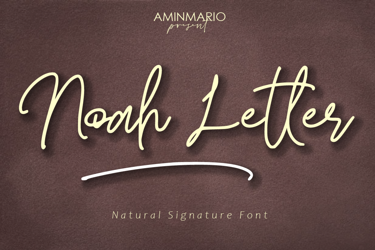 Noah Letter, a Script Font by AMINMARIO (Photo 1 of 15)