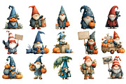 Watercolor Fall Garden Gnomes, an Illustration by Craft Nest (Thumbnail 3 of 4)