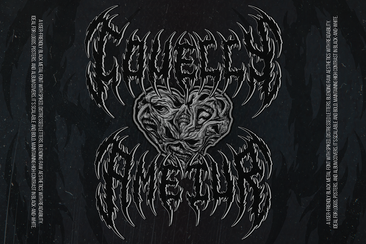 Agonaze | Black Metal Font, a Blackletter Font by Denustudios (Photo 6 of 12)