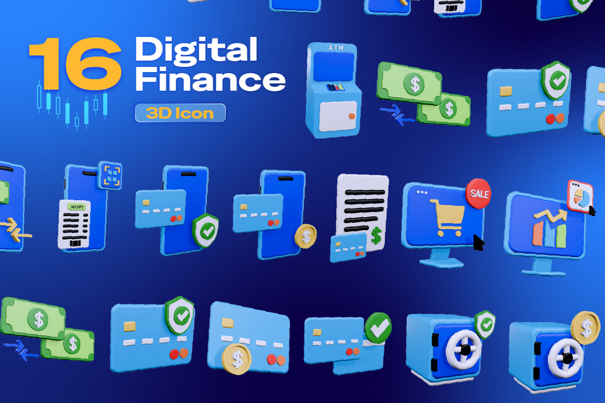 Digital Finance 3D Icon Pack, an Object 3D Model by Burntilldead (Photo 6 of 7)