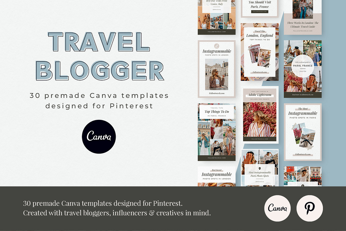 Travel Blogger Pinterest Bundle, a Social Media Template by Fallon Gerst (Photo 10 of 10)