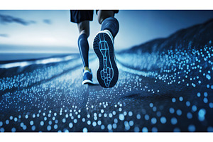 A runner's shoe captured mid-stride, a Sports & Recreation Photo by Igor Tichonow