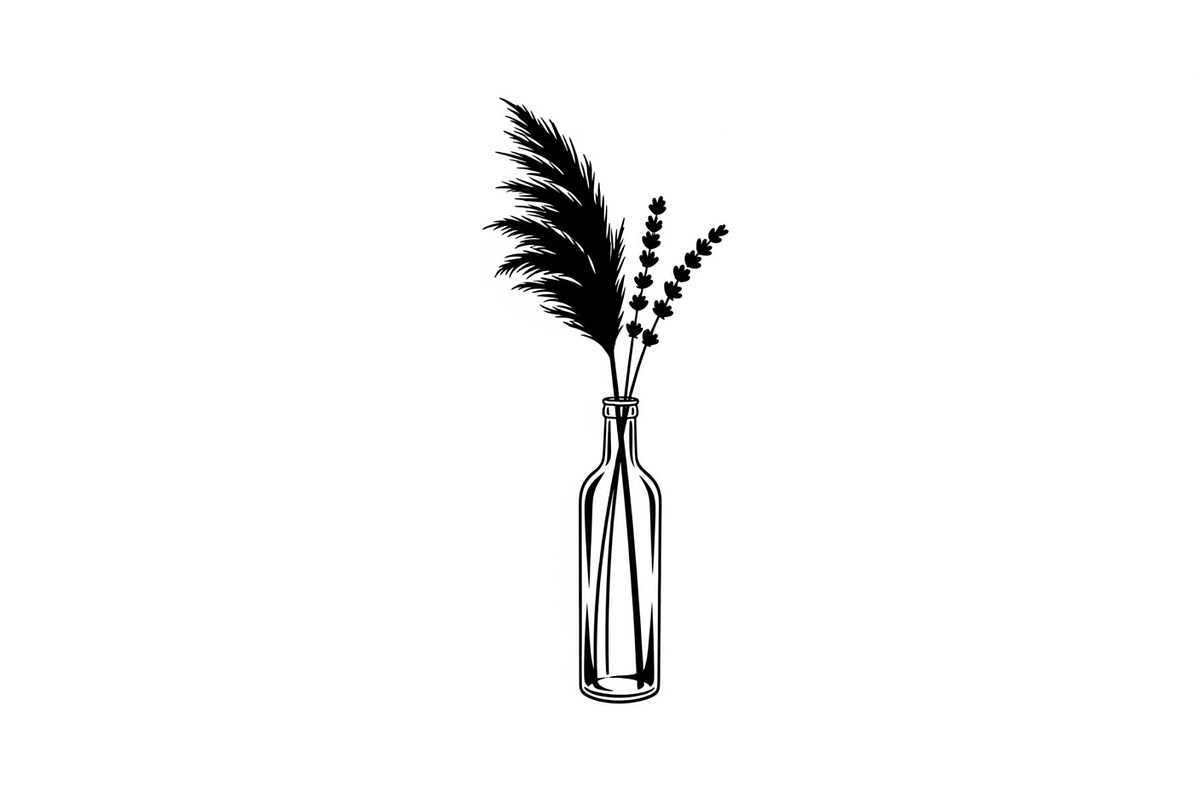 Pampas Grass Bottle Vase Bundle, an Illustration by Gaye Art (Photo 30 of 31)