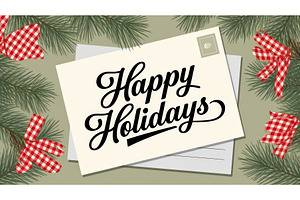 Happy Holidays greeting card design, an Illustration by tilialucida