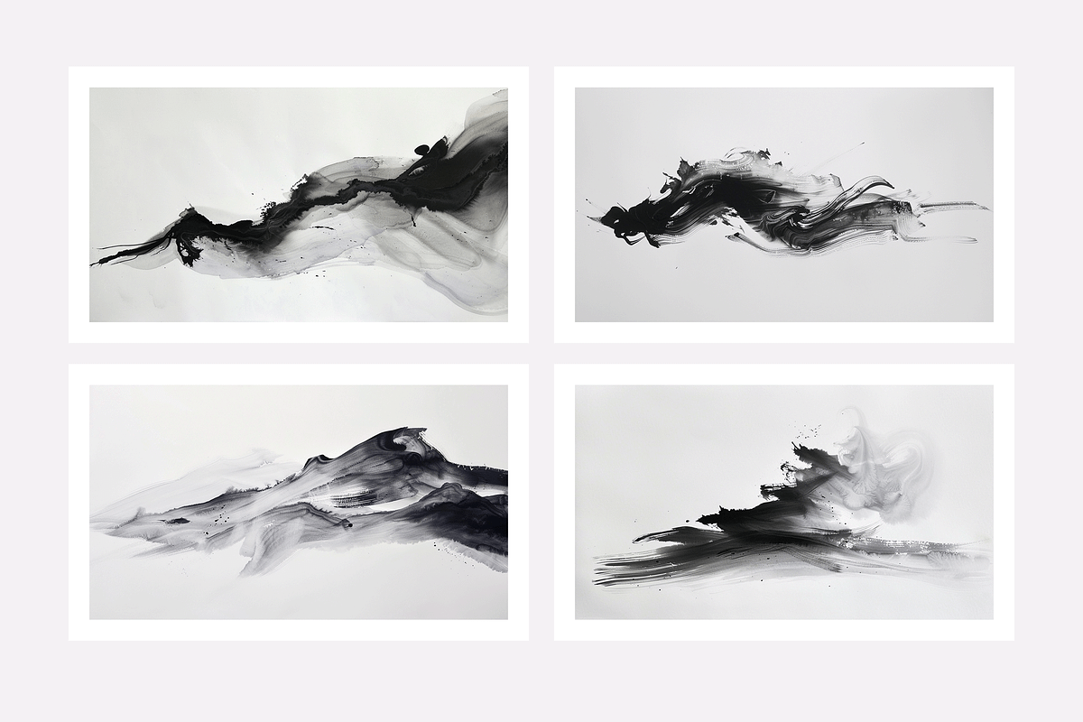 Kesi Co. B&W Ink Wash Art, a Texture Illustration by milatovar (Photo 2 of 20)