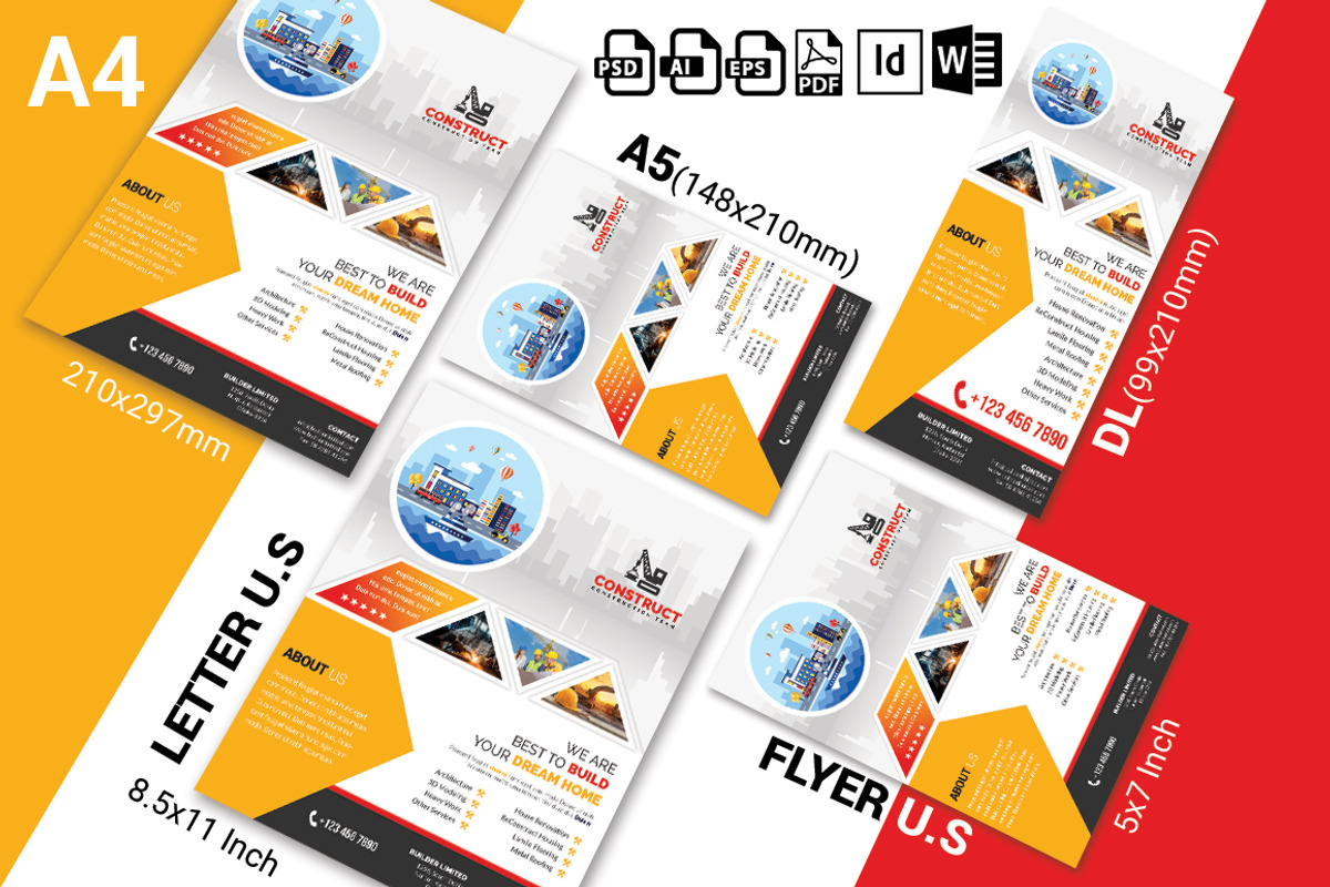10 Construction Flyer Bundle 90% OFF, a Flyer Template by Imagine Design Studio (Photo 10 of 22)
