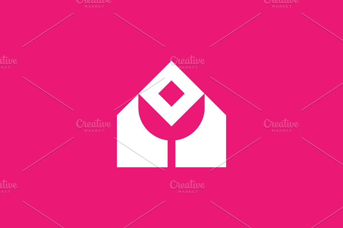 house flower blooming logo, a Branding & Logo Template by Rasagama Studio
