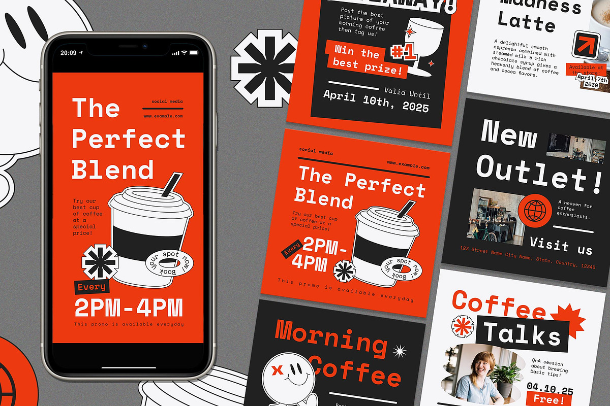 Black Modern Coffee Shop Instagram, a Social Media Template by Aiyari Graphic (Photo 3 of 3)