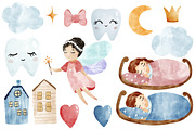 Watercolor tooth fairy clipart PNG, an Illustration by SleptArt (Thumbnail 2 of 5)
