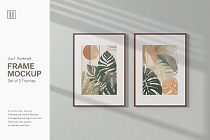 5x7 Portrait, 2 Frame Mockup