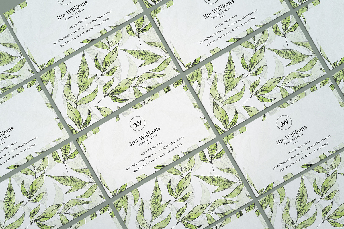 Botanical Business Card, a Business Card Template by ThemeDevisers (Photo 1 of 4)
