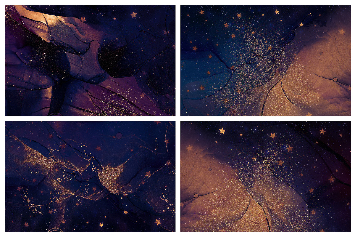 Gold Alcohol Ink & Galaxy Background, a Texture Graphic by by creative paper (Photo 17 of 18)