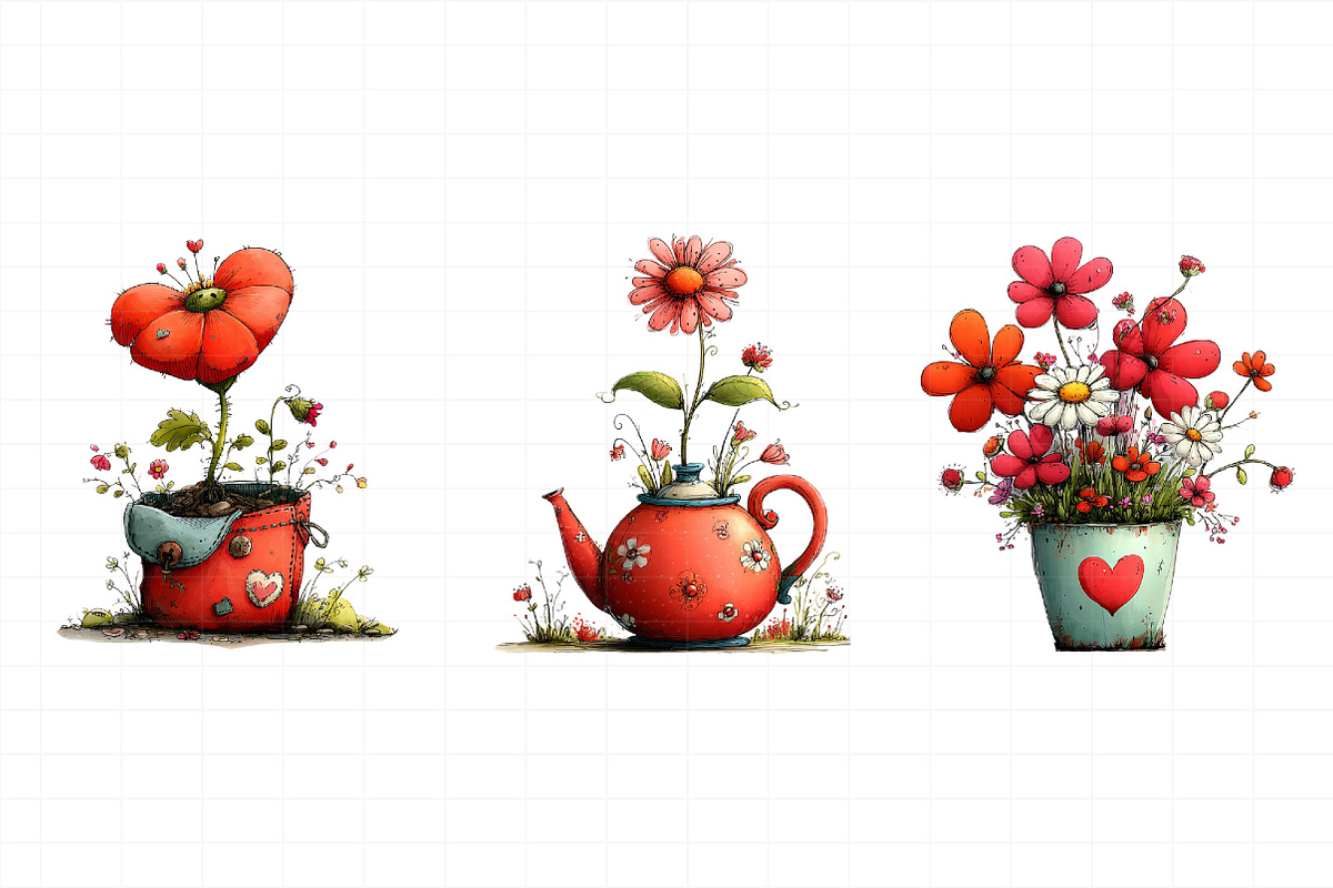 Whimsical Flowers Spring Clipart, an Illustration by Daily.Designs (Photo 6 of 8)