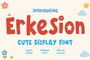 Erkesion Cute Playful Kids Typeface, a Handwritten Font by Maulana Creative (Thumbnail 1 of 7)