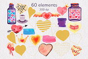 Watercolor heart clipart Love png, an Object Illustration by AnastasiaWatercolor (Thumbnail 4 of 6)