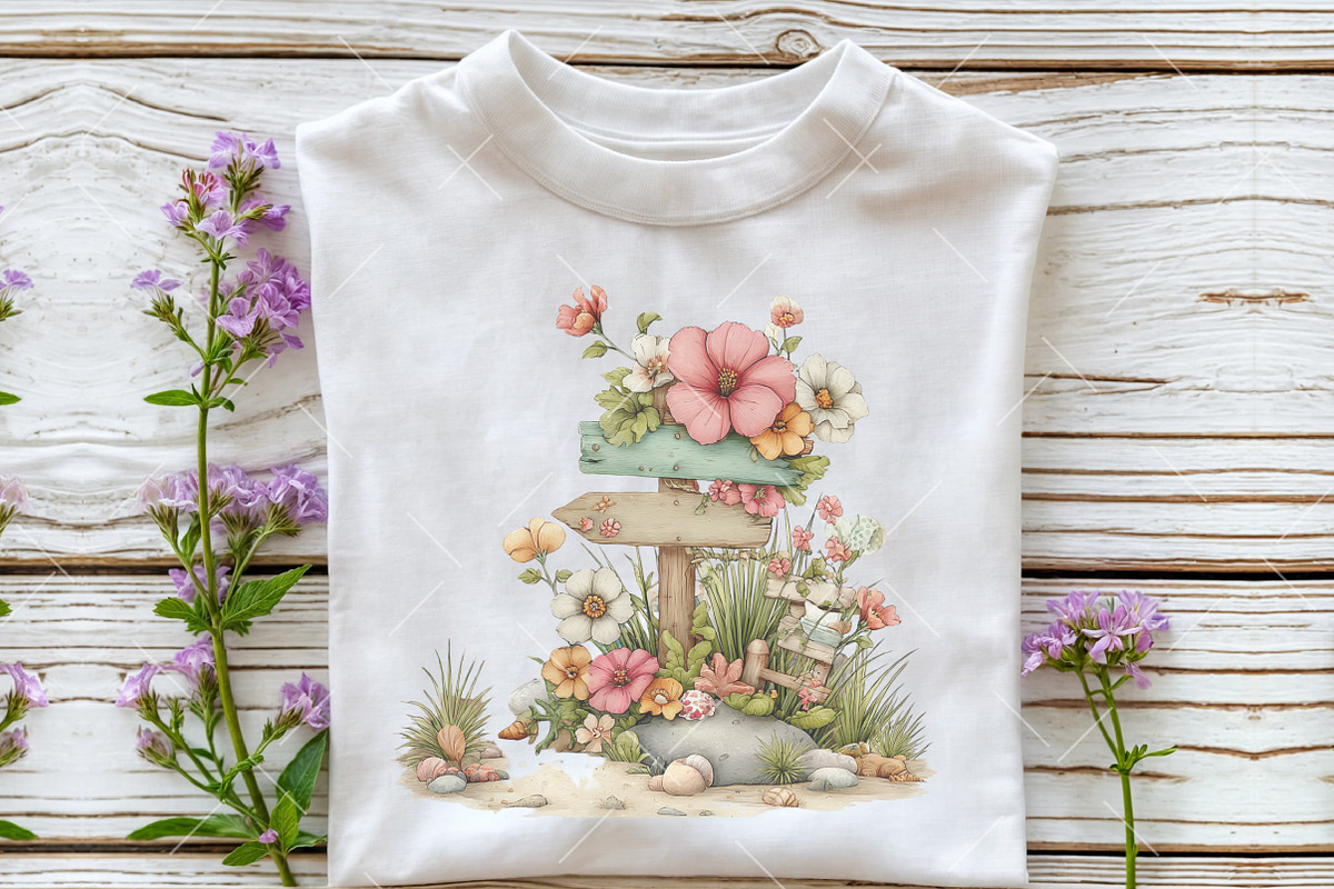 Whimsical Summer Wooden Sing Clipart, an Illustration by OK Design (Photo 5 of 6)