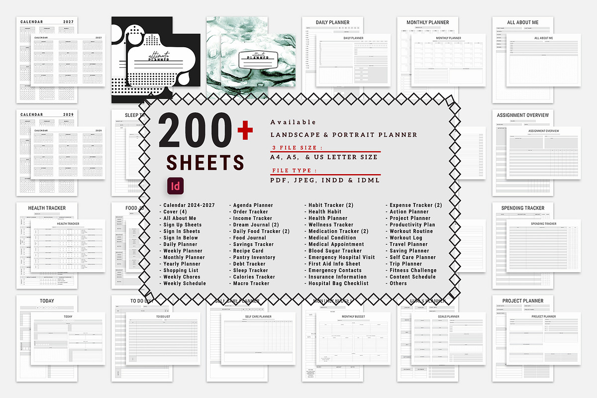 Portrait & Landscape Ultimate Plan, a Stationery Template by MNT-Creator (Photo 1 of 7)