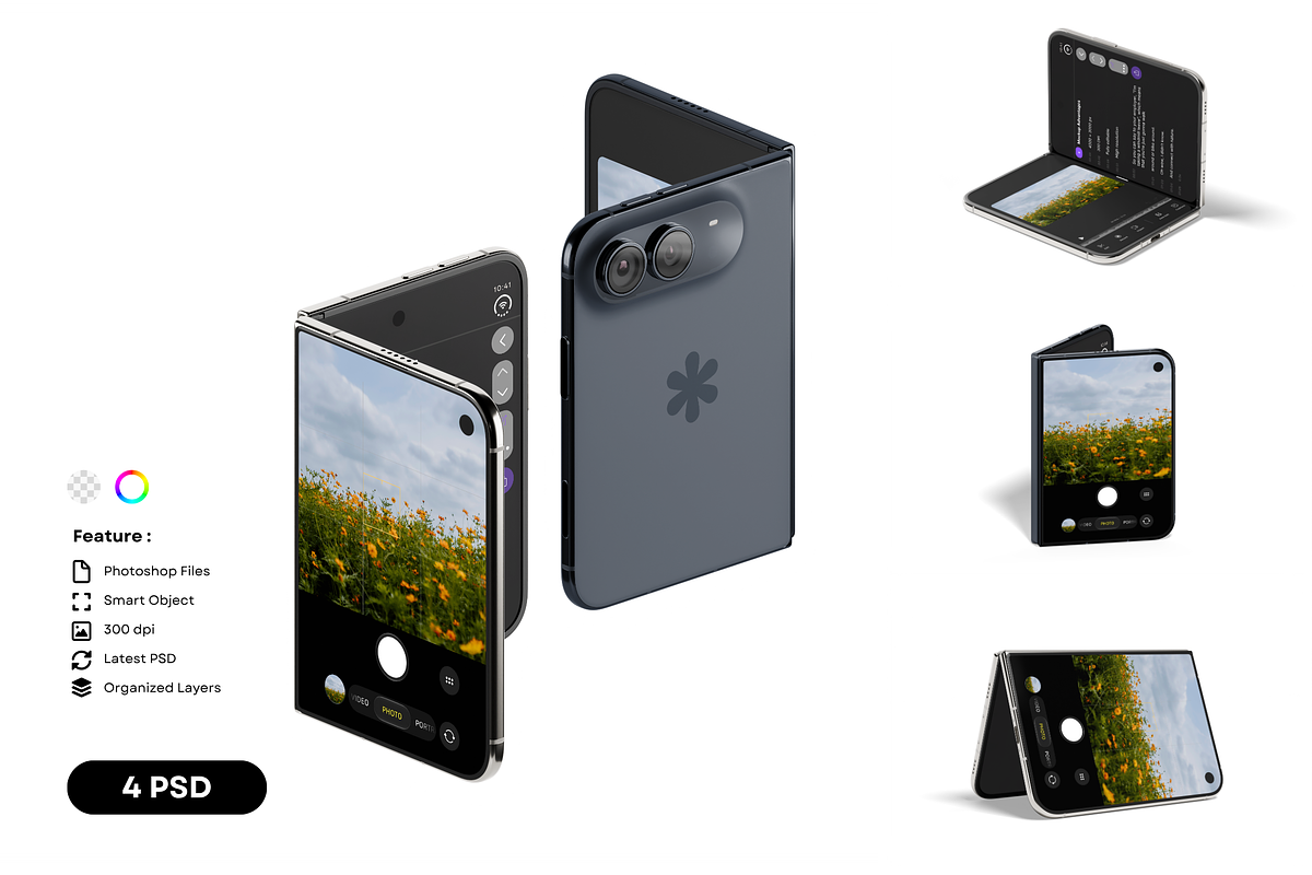 Flip iPhone Duo Mockup, an iPhone Mockup by DSNA Mockup (Photo 1 of 5)