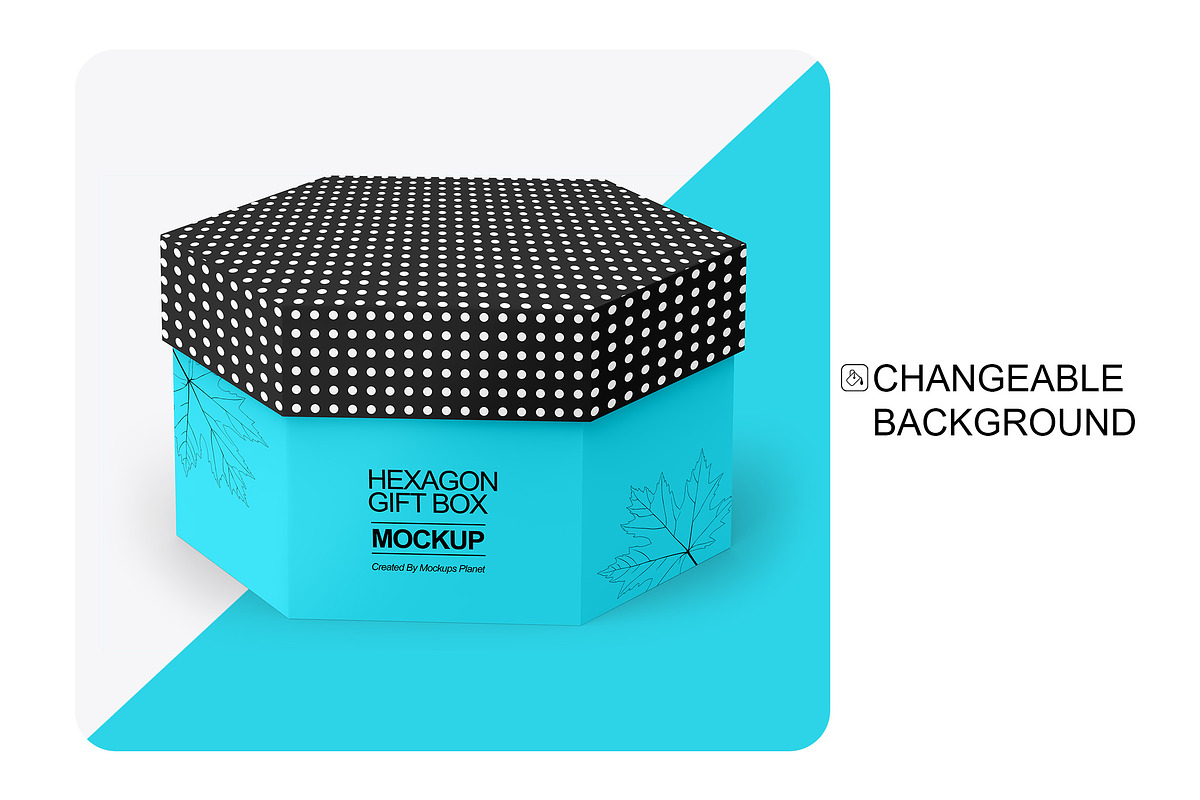 Glossy Hexagon Gift Box Mockup, a Packaging Mockup by Mockups Planet (Photo 5 of 6)