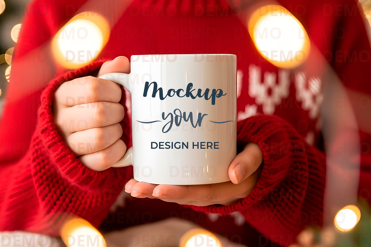 Christmas 11oz Mug Mockup – Holiday, a Cups & Container Mockup by animatizmagix (Photo 1 of 4)