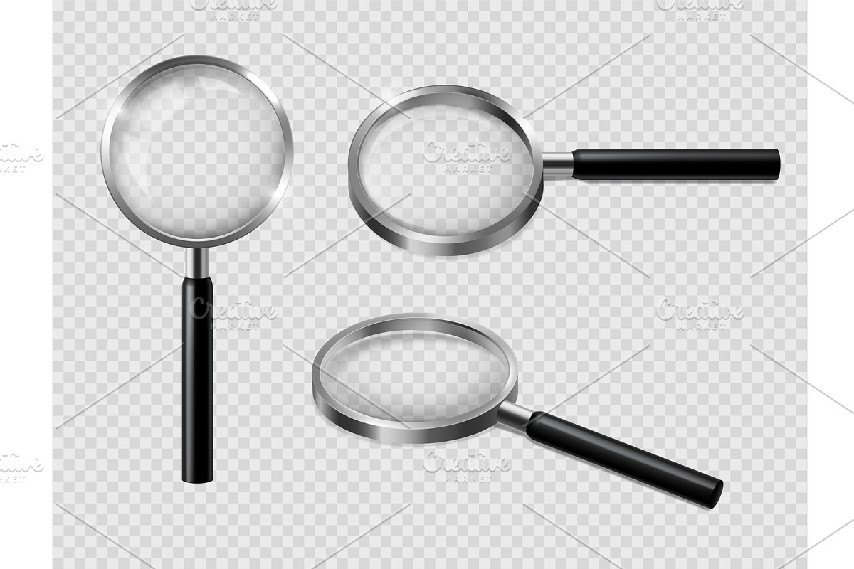 3D magnifying glass. Magnify with, an Object Illustration by Frogella