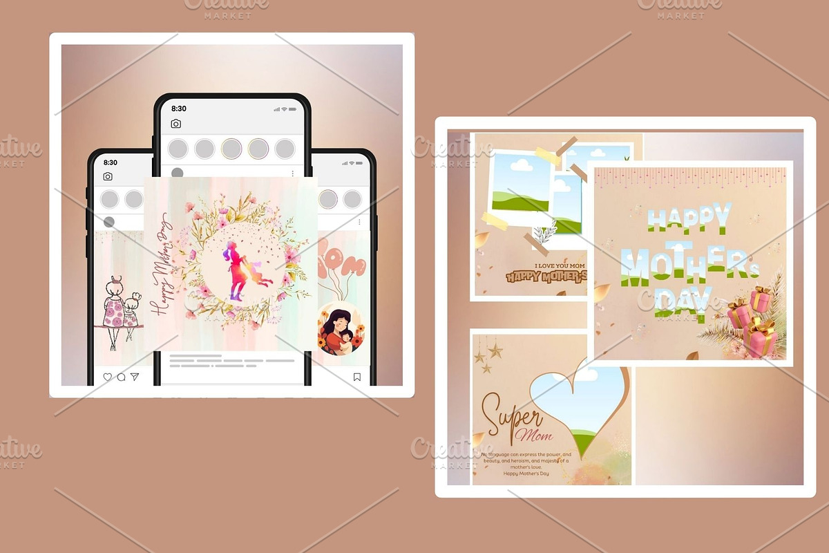 Mother's Day Social Media Posts, a Social Media Template by I&K (Photo 2 of 2)