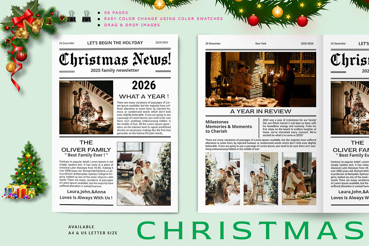 Merry Christmas Newsletter, a Brochure Template by ROJI CREATOR (Photo 1 of 5)