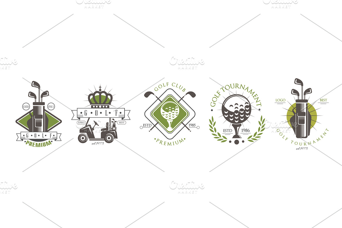 Golf Club Logo and Label Design, an Object Illustration by TopVectors