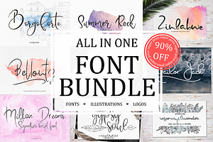 Font Bundle Sale Illustrations,logos