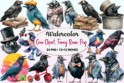 Watercolor Crow Clipart, Funny Raven, a Graphic by CitraGraphics (Thumbnail 1 of 4)