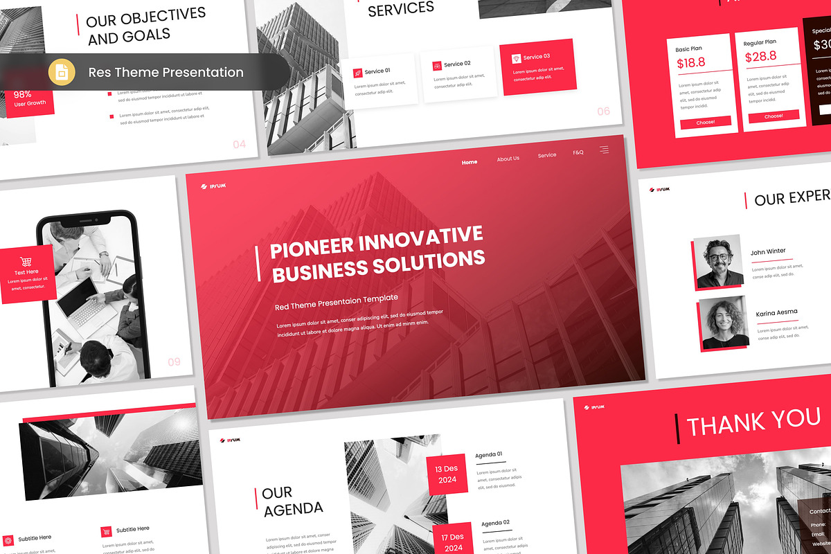 Red Theme Presentation Slides, a Presentation Template by Antstheme (Photo 1 of 2)