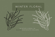 WINTER FLORAL Christmas line art set, a Decorative Illustration by Madiwaso (Thumbnail 5 of 9)