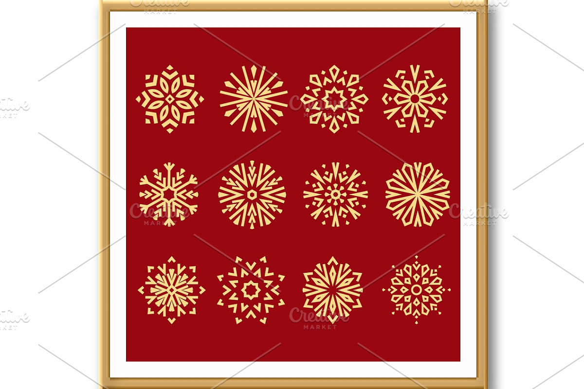 Snowflakes icon collection. Graphic, an Object Illustration by RODINA (Photo 2 of 3)
